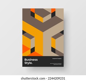 Diseño de vectores de diseño A4 de volante intenso. Plantilla de cubierta corporativa de hexagones geométricos creativos.
