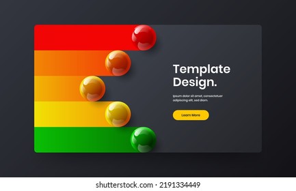 Vivid Flyer Design Vektorgrafik. Reinigen Sie 3D-Sphären Landing Page Konzept.
