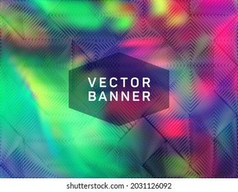 Vivid flyer neon hologram texture vector background. Club party placard abstract backdrop. Beautiful neon holographic gradient template for flyer design.