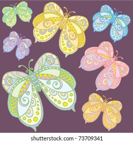 vivid folk style butterflies