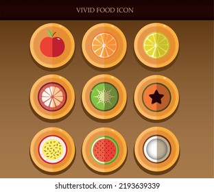 Vivid Food Icon Vector EPS