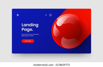 Vivid front page vector design illustration. Geometric 3D spheres presentation template.