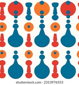 Vivid Geometric Abstract Scandinavian Design Seamless Pattern

