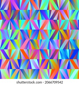Vivid geometric abstract vector pattern with simple shape and bright neon colors. Geometric graphics composition, best use in web design, business card, invitation, poster, textile print, background.