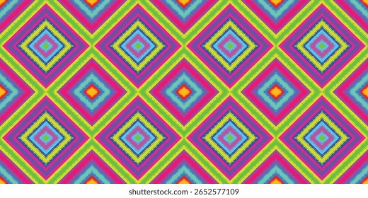 Vivid Geometric Optical Illusion Diamond Pattern Background. fabric