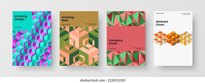Vivid geometrisches Musterbuch-Cover-Set. Helle handfoto Vektor Design-Template Zusammensetzung.