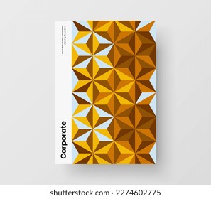 Vivid geometric pattern corporate cover concept. Modern leaflet A4 design vector template.