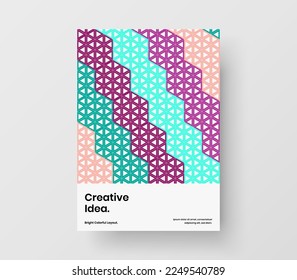 Vivid geometric shapes brochure illustration. Multicolored flyer vector design layout.