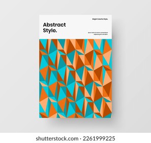 Vivid geometric shapes company cover concept. Unique presentation vector design illustration.
