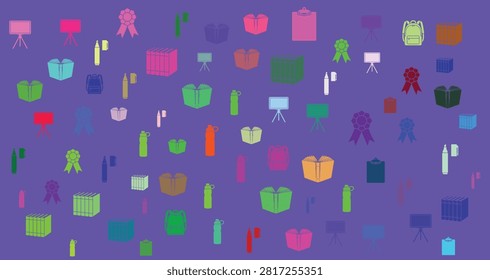 Vivid gift boxes with bows and ribbons in multiple colors and shapes for celebrations, parties, and festive occasions creating cheerful visual effects