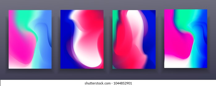 Vivid Gradient Backgrounds. Set of vector colorful posters. Vector illustration