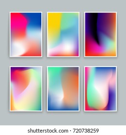 Vivid Gradient Backgrounds. Set of vector colorful posters