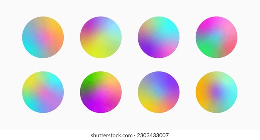 vivid gradient spheres. multicolor circles, abstract vibrant gradient spheres isolated. vector set