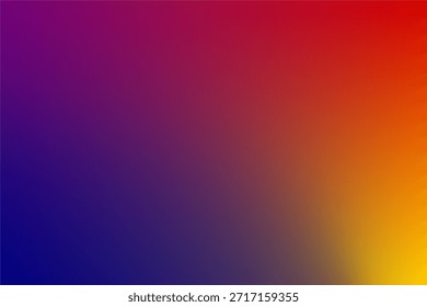 Um gradiente vívido gira em torno de roxo, azul, vermelho, laranja e amarelo, criando um plano de fundo abstrato moderno ideal para design, banners e mídia digital