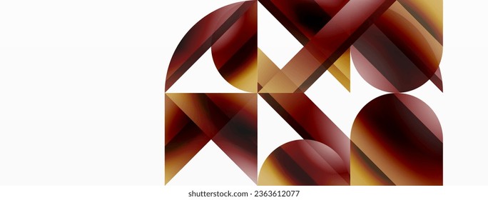 Vivid gradient triangles and circles on white. Mesmerizing fusion of shapes for digital designs, presentations, website banners, social media posts