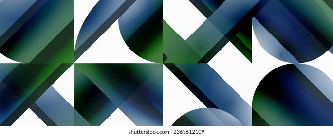 Vivid gradient triangles and circles on white. Mesmerizing fusion of shapes for digital designs, presentations, website banners, social media posts