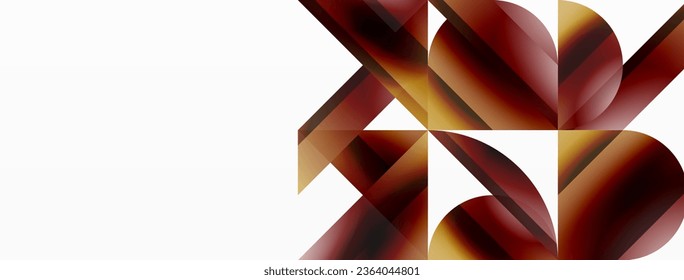 Vivid gradient triangles and circles on white. Mesmerizing fusion of shapes for digital designs, presentations, website banners, social media posts