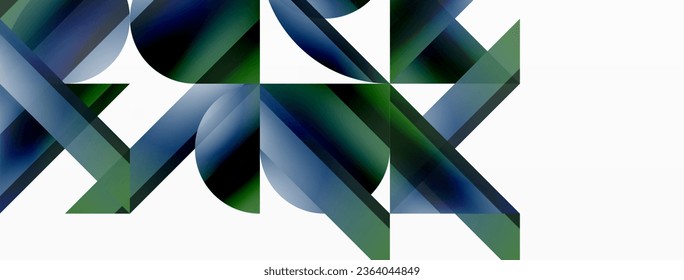 Vivid gradient triangles and circles on white. Mesmerizing fusion of shapes for digital designs, presentations, website banners, social media posts