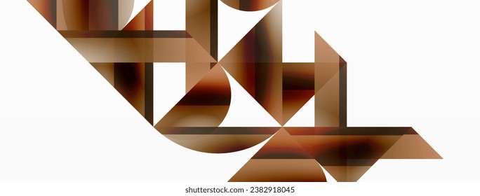 Vivid gradient triangles and circles on white. Mesmerizing fusion of shapes for digital designs, presentations, website banners, social media posts