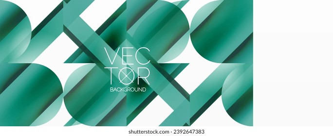 Vivid gradient triangles and circles on white. Mesmerizing fusion of shapes for digital designs, presentations, website banners, social media posts