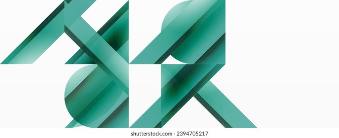Vivid gradient triangles and circles on white. Mesmerizing fusion of shapes for digital designs, presentations, website banners, social media posts