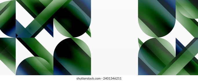 Vivid gradient triangles and circles on white. Mesmerizing fusion of shapes for digital designs, presentations, website banners, social media posts