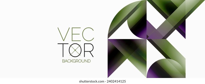 Vivid gradient triangles and circles on white. Mesmerizing fusion of shapes for digital designs, presentations, website banners, social media posts