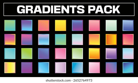 Gradientes vívidos Pack arte design fundos cores brilhantes colorido moderno liso vetor formas
