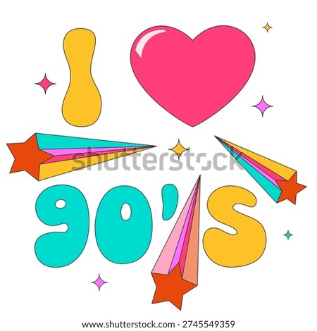 vivid graphic for print love 90's theme