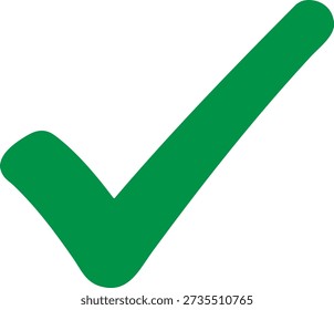 Vivid green check mark symbol on a white background with no embellishments