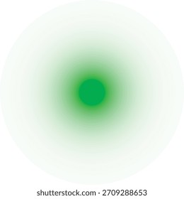 Forma circular verde viva sobre fondo negro profundo