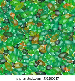 Vivid green seamless pattern with abstract geometrical shapes.