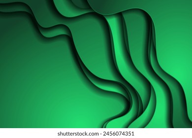 Vivid green smooth waves minimal abstract elegant background. Vector corporate design