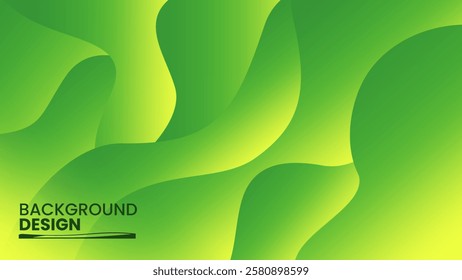 Vivid green wavy abstract pattern with a gradient effect. Perfect for modern graphic,  backgrounds, artistic compositions or web, print design , offering a vibrant and contemporary visual appeal.