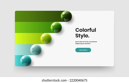 Vivid handbill design vector illustration. Geometric realistic spheres company brochure concept.