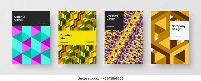 Vivid Handschriftenentwurf Vektor Design-Layout-Paket. Helle geometrische Fliesen Firmenbroschüren Template Zusammensetzung.
