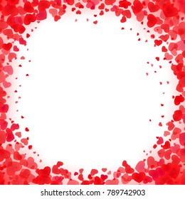 Vivid heart framing. Bright edging background for St. Valentines day, mother day, 8 of march and other holidays and events