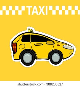 A vivid illustration of the city's taxis. Perfect for your ideas advertising banner taxi service. Vector,illustration.