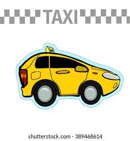 A vivid illustration of the city's taxis. Perfect for your ideas advertising banner taxi service. Vector,illustration.