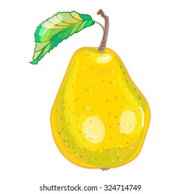 Vivid illustration of a fruit. Pear.