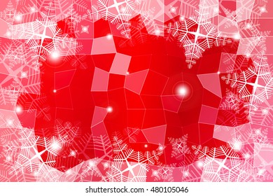 vivid illustration on a Christmas theme with a polygonal pattern. set of snowflakes. central part of the illustration for your text. vector image. for design, wallpaper, greeting cards