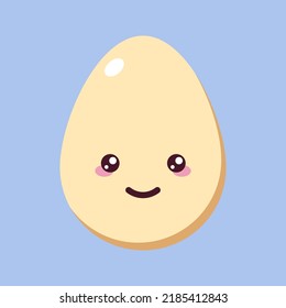 Vivid image of light beige egg with cheerful face in cartoon style. Perfect for books, adverts, web sites, stores, apps etc