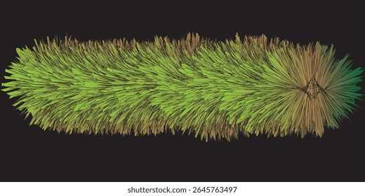 Vivid and intricate digital artwork showcasing a vibrant green and yellow fractal abstract design resembling a textured brushstroke, evoking creativity and energy.