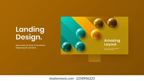Ilustración vectorial de diseño de página de aterrizaje Vivid. El concepto de banner de simulación en una computadora creativa.