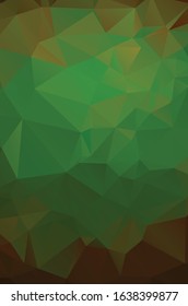 Vivid light Green vector Low poly crystal background. design pattern illustration