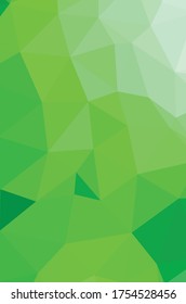 Vivid light Green vector Low poly crystal background. design pattern illustration