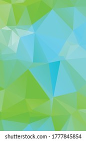 Lebhafter hellgrüner Vektorgrafik Low-Poly-Kristall-Hintergrund. Design-Musterillustration