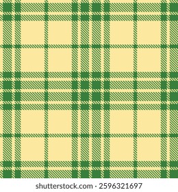 Vivid Light Tan and Cool Tree Green Seamless Tartan Fabric Design