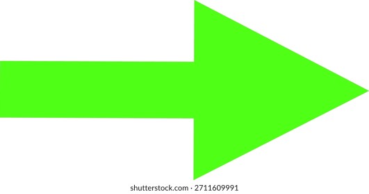 Ícone de seta de bloco verde limão vívido indicando a direção direita em um fundo branco limpo. Elemento gráfico simples.