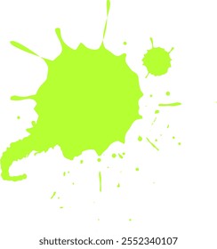 Tinta verde viva de limão espalhando-se sobre fundo branco, explodindo com criatividade e toque moderno. Textura fluida adiciona charme bagunçado. Perfeito para projetos artísticos